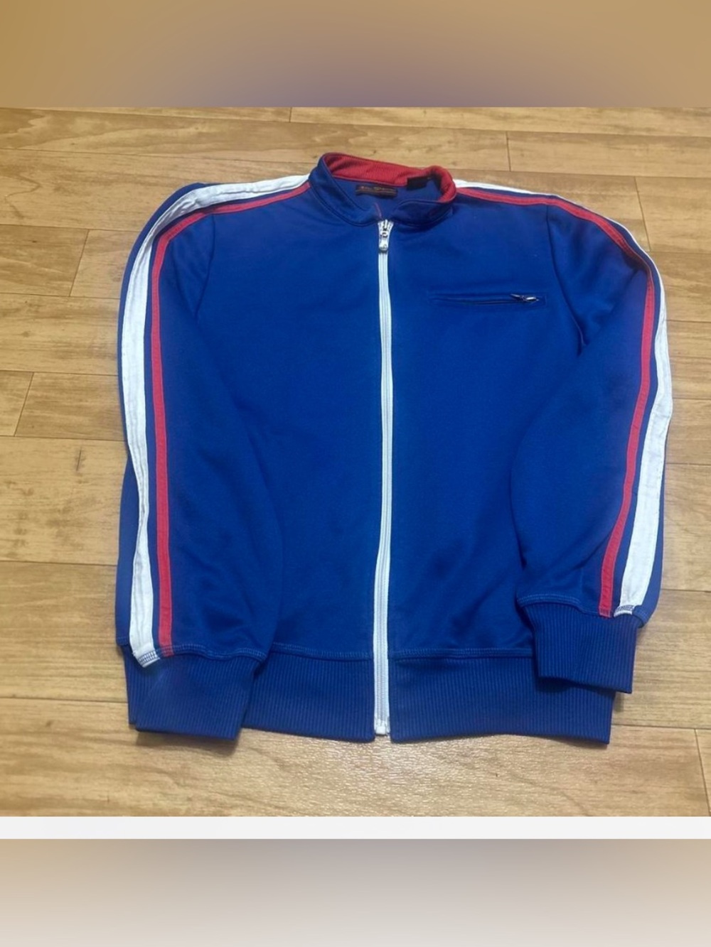 Ben Sherman Men's Blue Track Jacket with Red & White Stripe size s